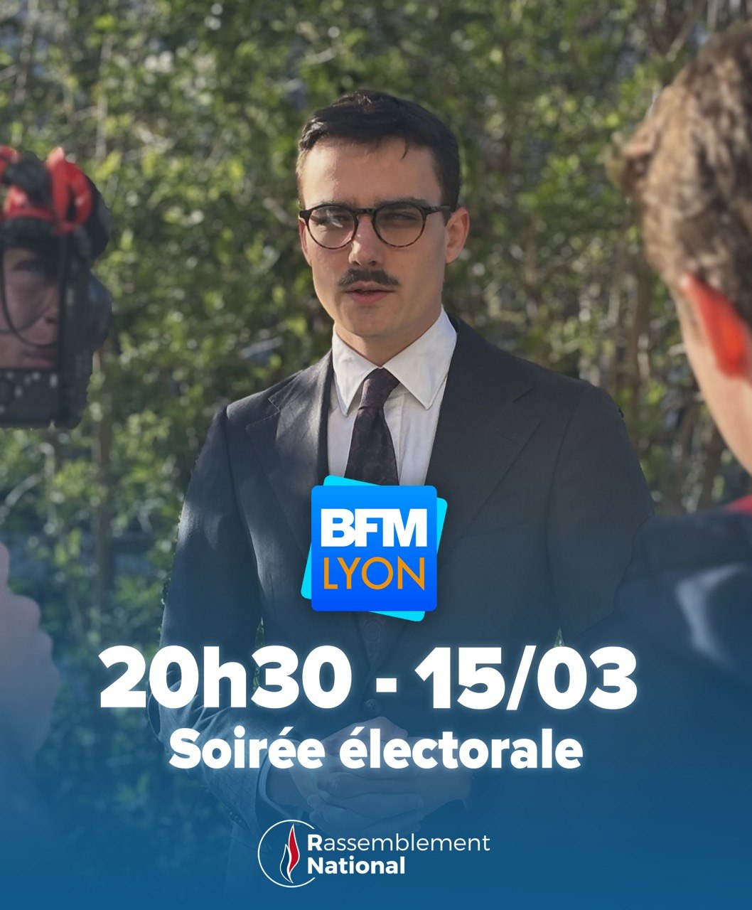 Visuel BFM Lyon — soirée électorale du 15 mars, 20 h 30